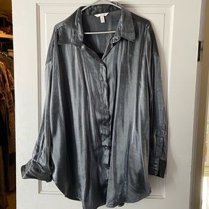H&M Metallic Button Up Shirt NWOT